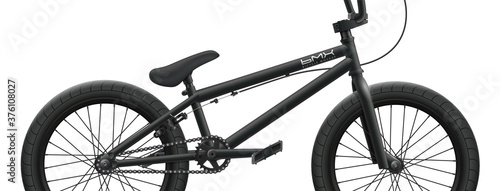 Black BMX bicycle mockup - right side close-up