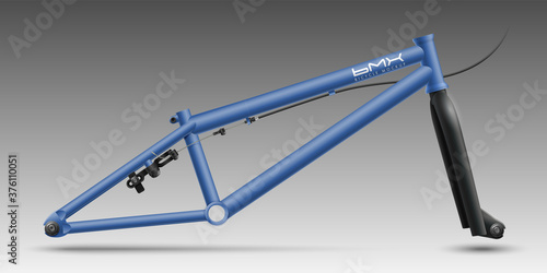 Blue tubular frame bicycle BMX