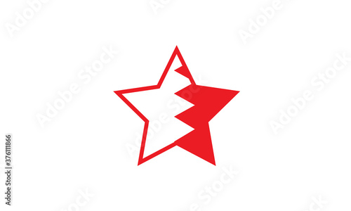 Bahrain flag star country symbol vector illustration