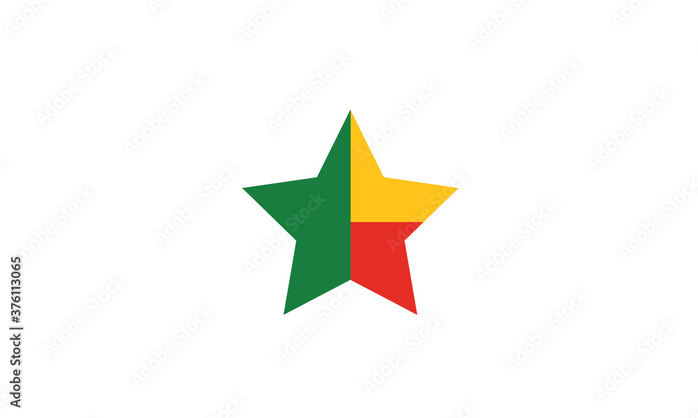 Benin flag star country symbol vector illustration Benin flag star country symbol vector illustration