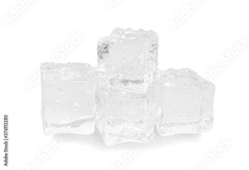 Ice on a white background an isolated on white background
