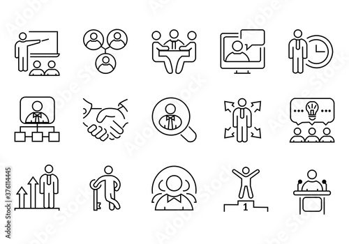 Set of flat icons about people, study, teachers. Vector illustration eps 10