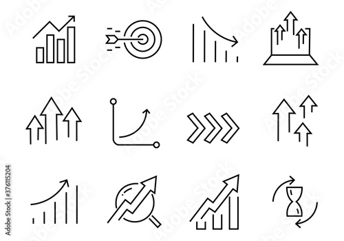 Set finance graphs icons. Vector illustration eps 10.
