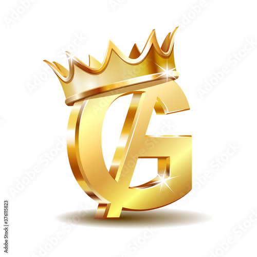 Paraguayan guarani currency symbol with golden crown