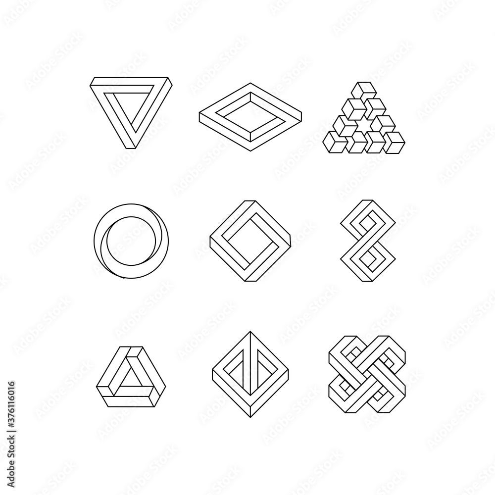 Set of icons of geometric shapes. Vector illustration eps 10