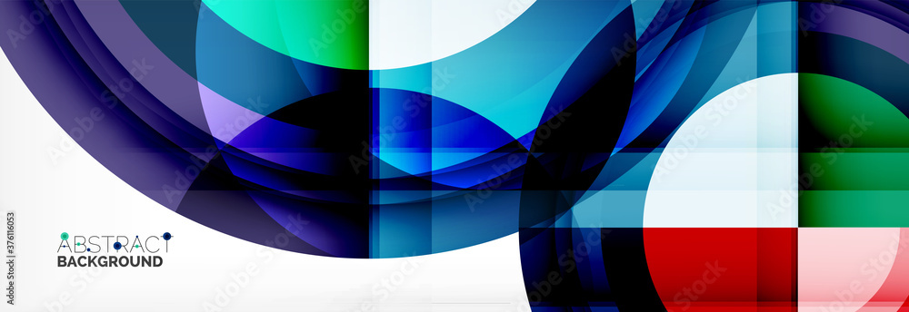 Obraz premium Round shapes, triangles and circles. Modern abstract background