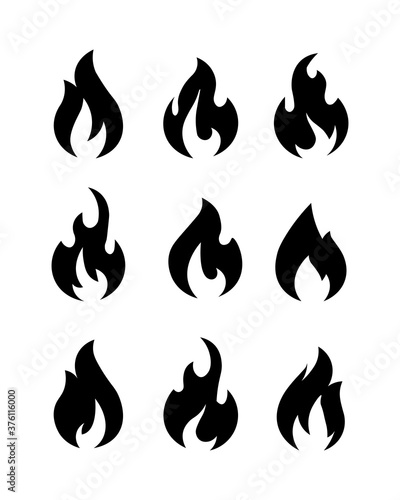 Set of fire icons. Vector illustration eps 10