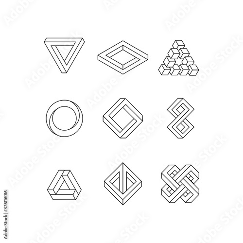 Set of icons of geometric shapes. Vector illustration eps 10