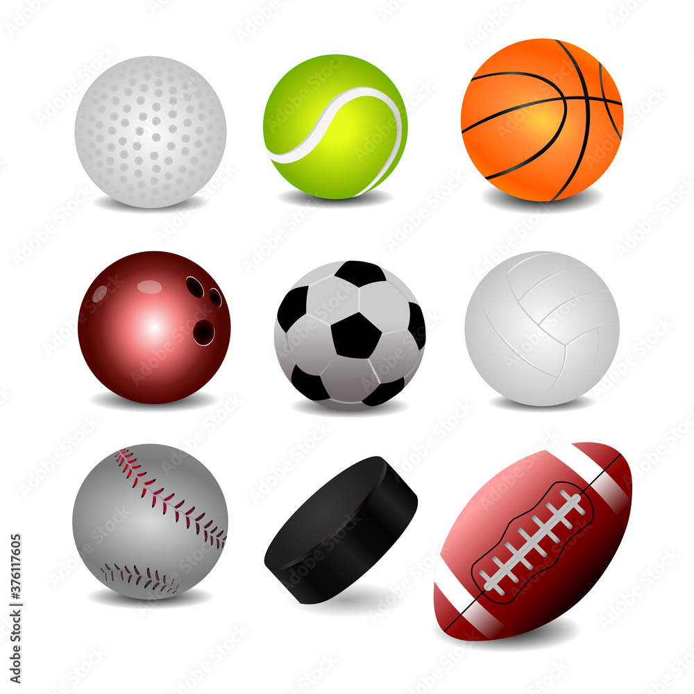 Set of realistic ball icons. Vector illustration eps 10 Set of realistic ball icons. Vector illustration eps 10