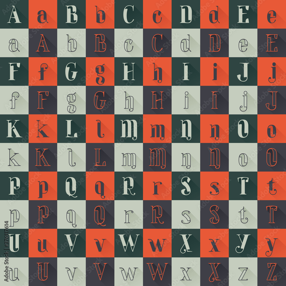 Fotografie Classic alphabet set in Renaissance style.
