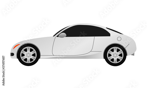 Realistic icon of gray car. Vector illustration eps 10