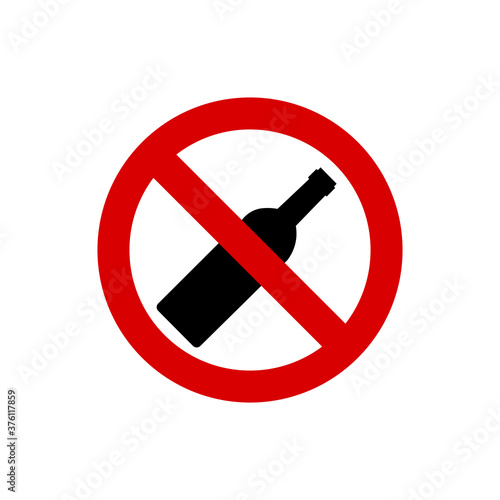 alcohol not permitted allowed sign. Vector illustration eps 10