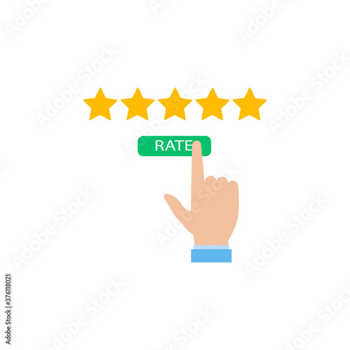 hand five stars customer rating icon. Vector illustration eps 10