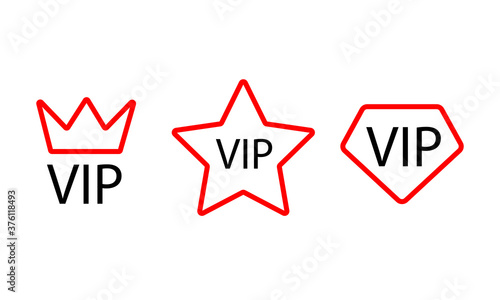 Set of VIP status icons. Vector illustration eps 10
