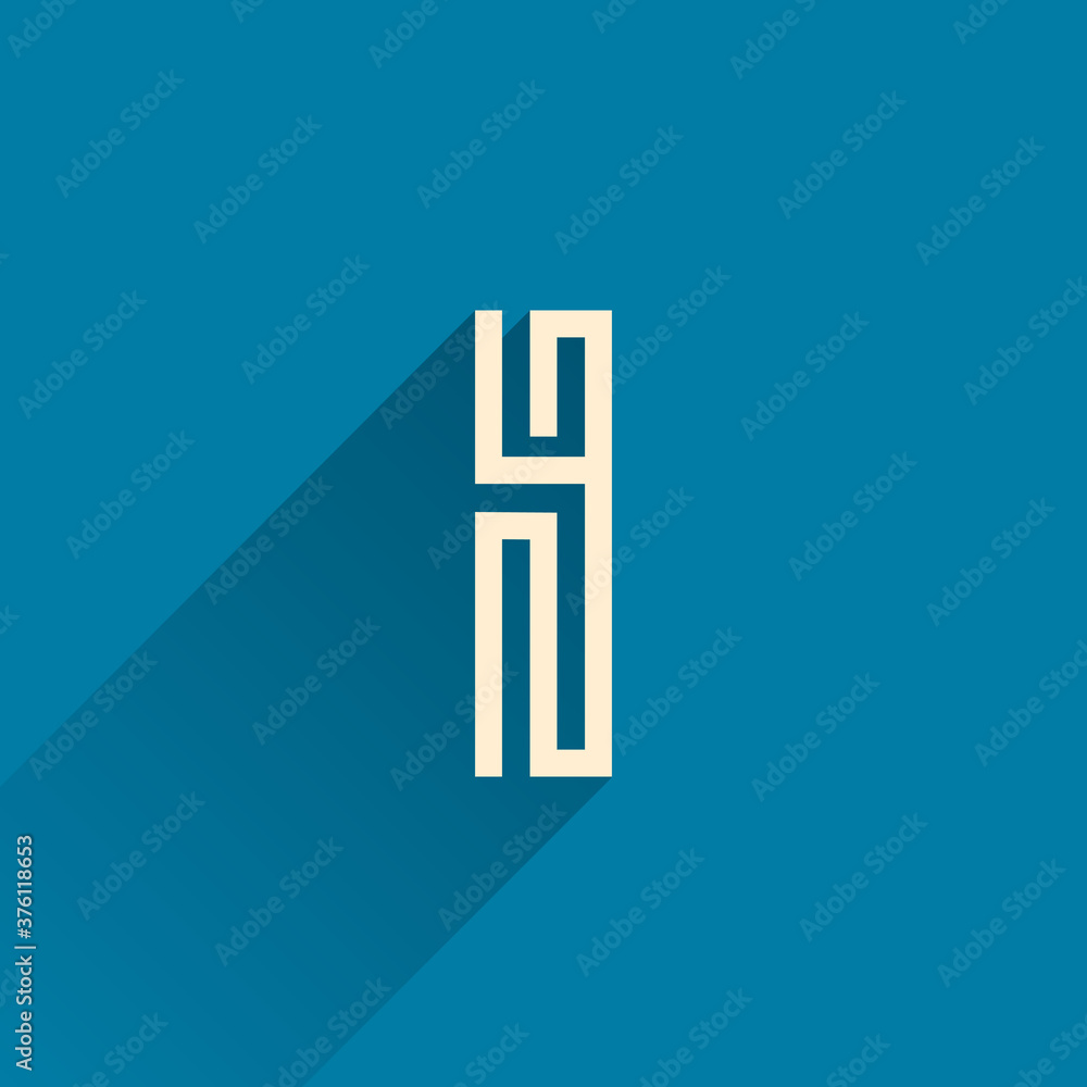 Maze I letter logo made of three parallel lines. Maze I letter logo made of three parallel lines.