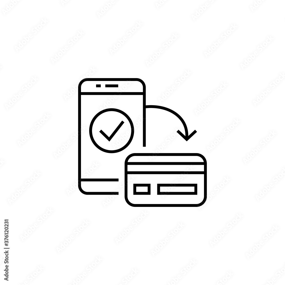 Icon of smartphone and bank card. Vector illustration eps 10