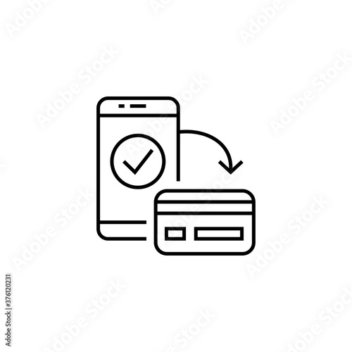Icon of smartphone and bank card. Vector illustration eps 10