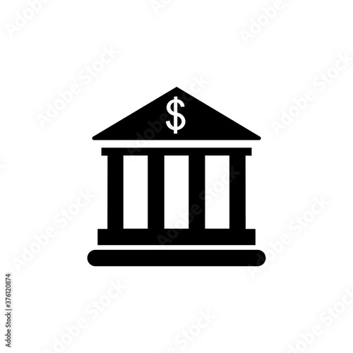 Bank black sign icon. Vector illustration eps 10