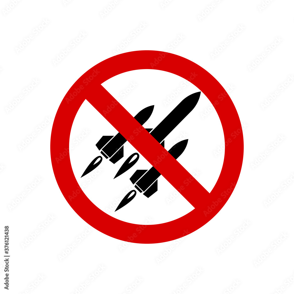 prohibited rockets and weapons. Vector illustration eps 10