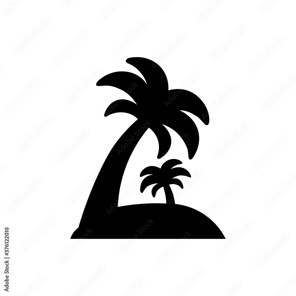 Icon black island sign. Vector illustration eps 10