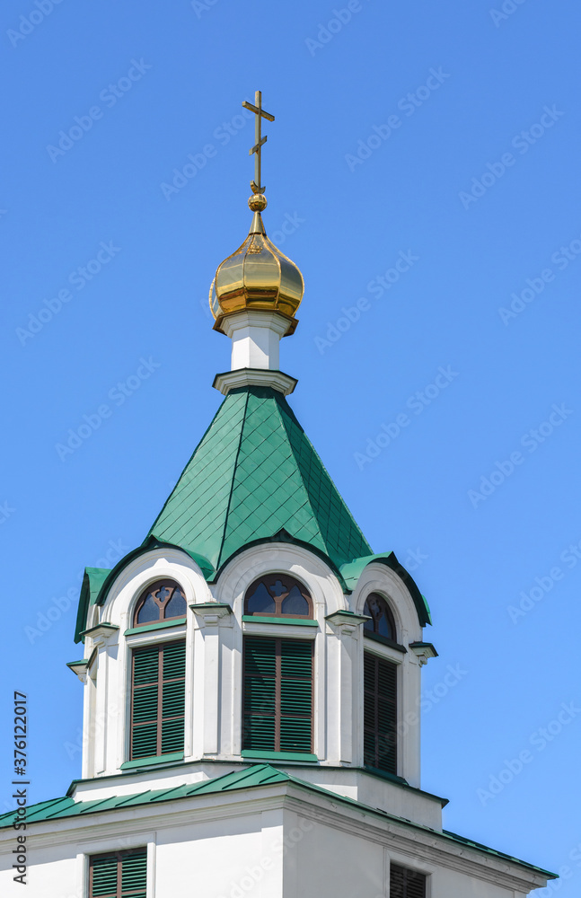 Trinity Church in the urban village of Mir. Holy Trinity Church. Church of the Holy Life-Giving Trinity. Grodno region, Korelichi district. Belarus