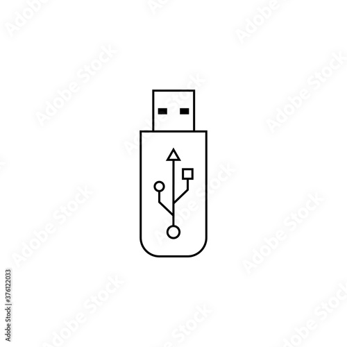 Flash drive black sign icon. Vector illustration eps 10