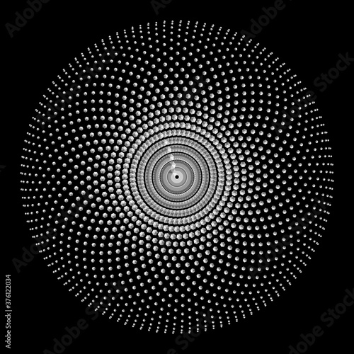 Dotted Halftone Vector Spiral Pattern or Texture