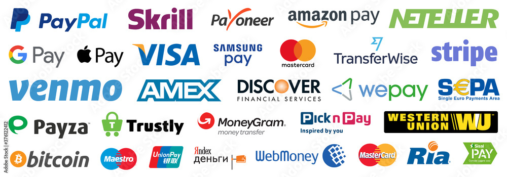 Kiev, Ukraine - September 05, 2020: Online payment methods icons set ...
