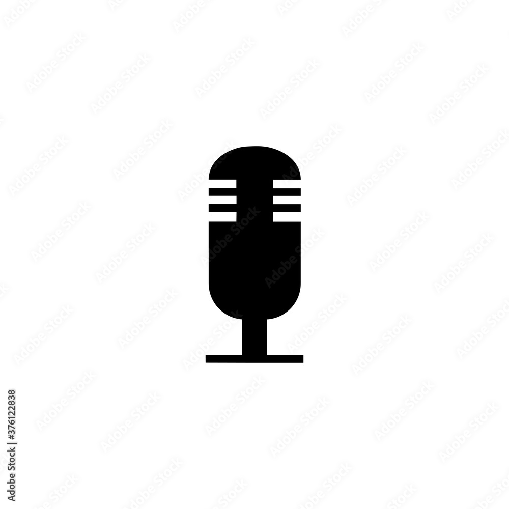 Microphone black sign icon. Vector illustration eps 10