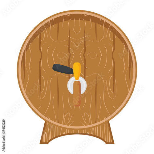 beer wooden barrel front isolated icon