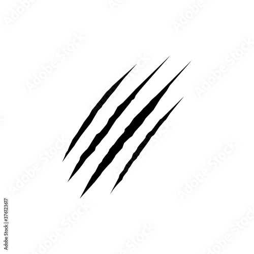 Claw scratches black sign icon. Vector illustration eps 10