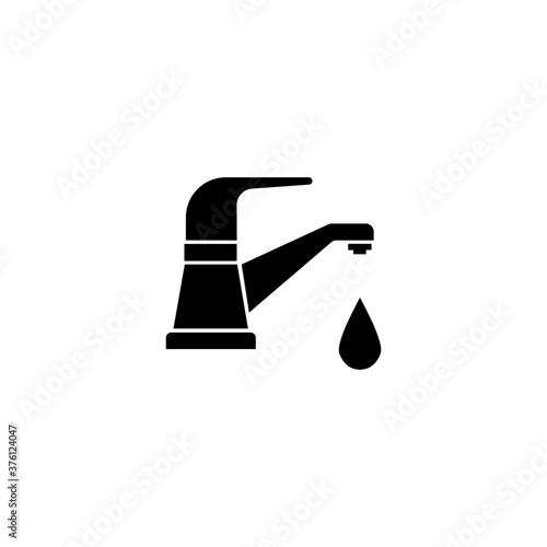 Icon of black tap sign for water. Vector illustration eps 10