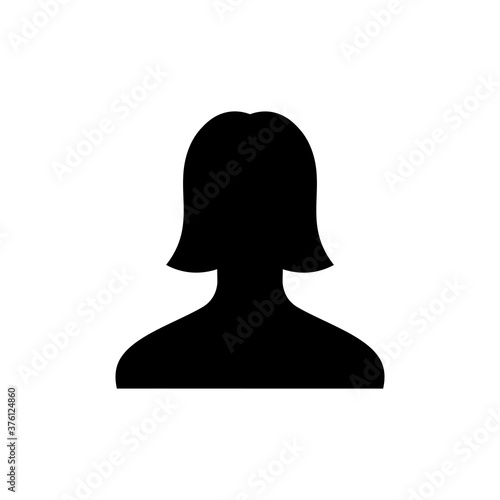User black sign icon woman. Vector illustration eps 10