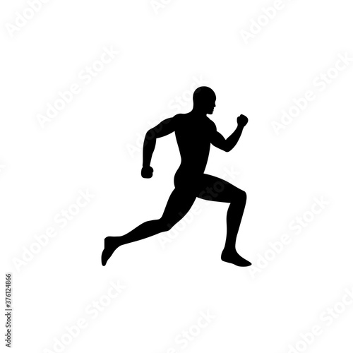 Icon of black sign running man. Vector illustration eps 10