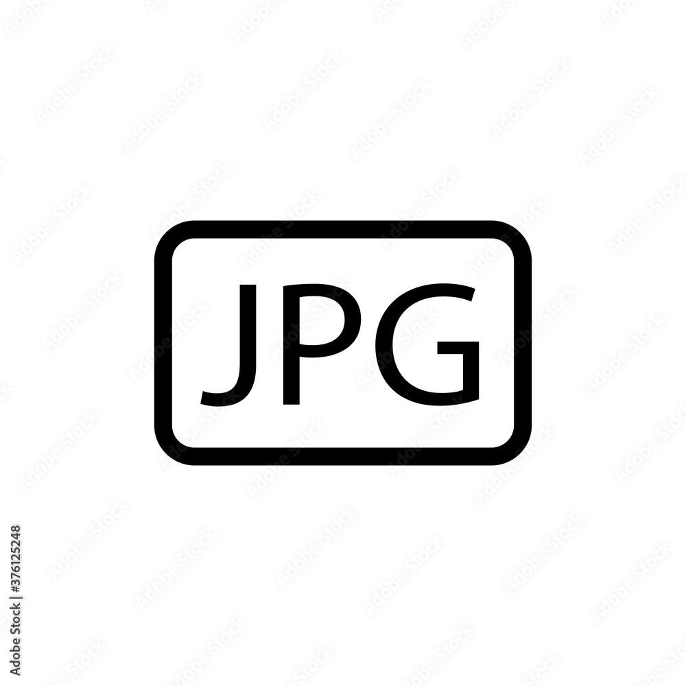 Icon of black square and jpg sign. Vector illustration eps 10 Icon of black square and jpg sign. Vector illustration eps 10