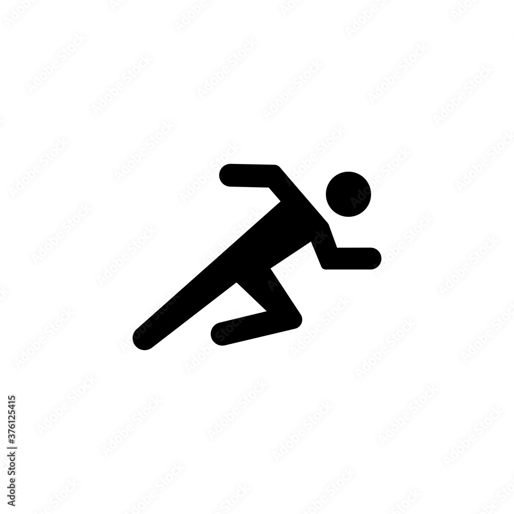 running man black sign icon. Vector illustration eps 10