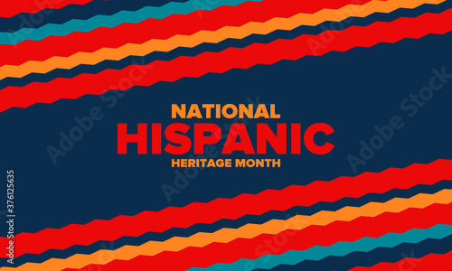 National Hispanic Heritage Month in September and October. Hispanic and Latino Americans culture. Celebrate annual in United States. Poster, card, banner and background. Vector illustration