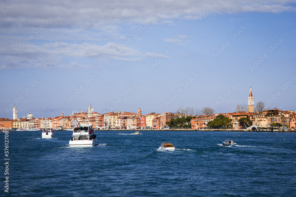 Bustling life in Venice lagoon before lock-down Bustling life in Venice lagoon before lock-down