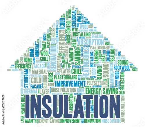 Insulation vector illustration word cloud isolated on a white background.