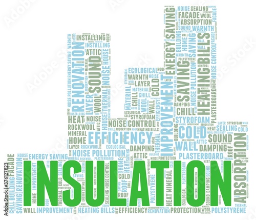Insulation vector illustration word cloud isolated on a white background.