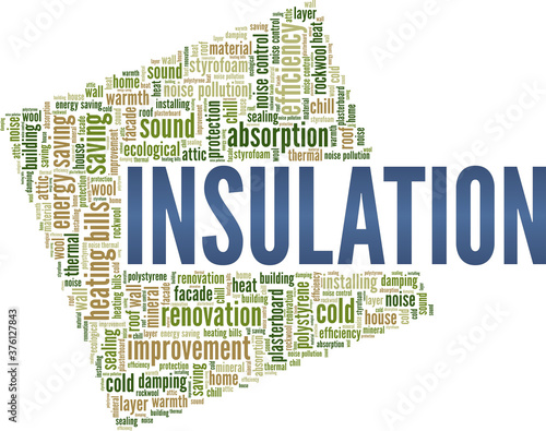 Insulation vector illustration word cloud isolated on a white background.