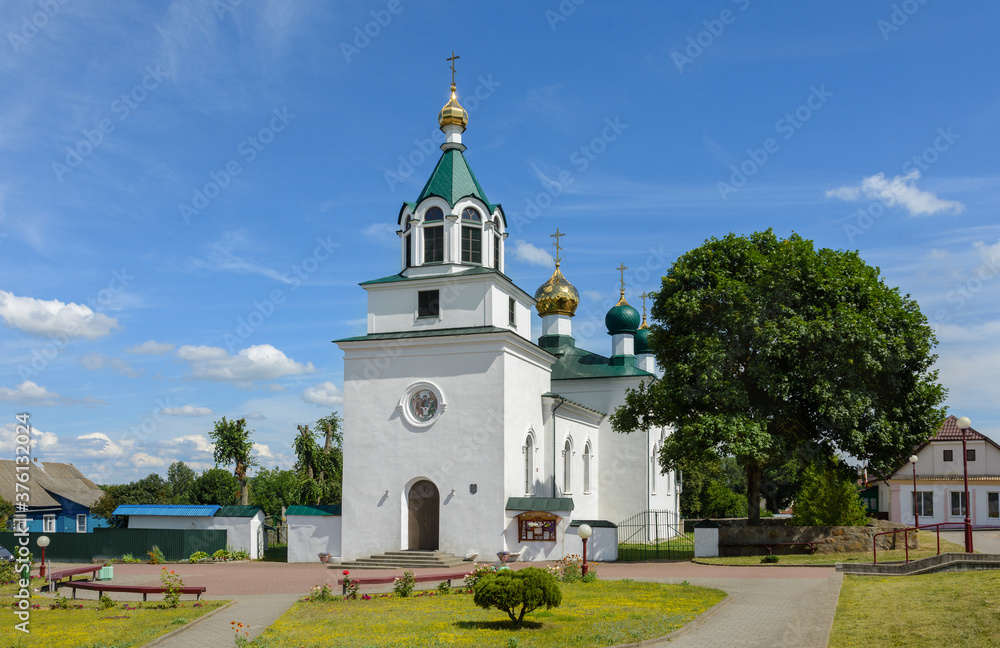 Trinity Church in the urban village of Mir. Holy Trinity Church. Church of the Holy Life-Giving Trinity. Grodno region, Korelichi district. Belarus
