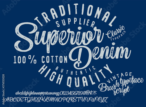 Handwritten calligraphic alphabet for t-shirt or apparel. V