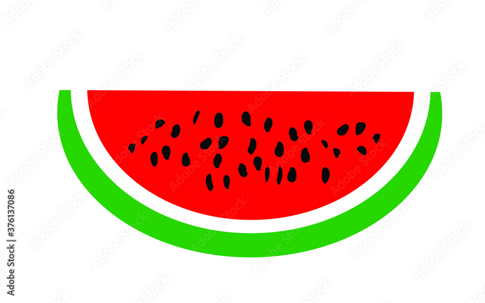 Watermelon slice vector illustration isolated on white background. Tasty summer food. Watermelon slice vector illustration isolated on white background. Tasty summer food.