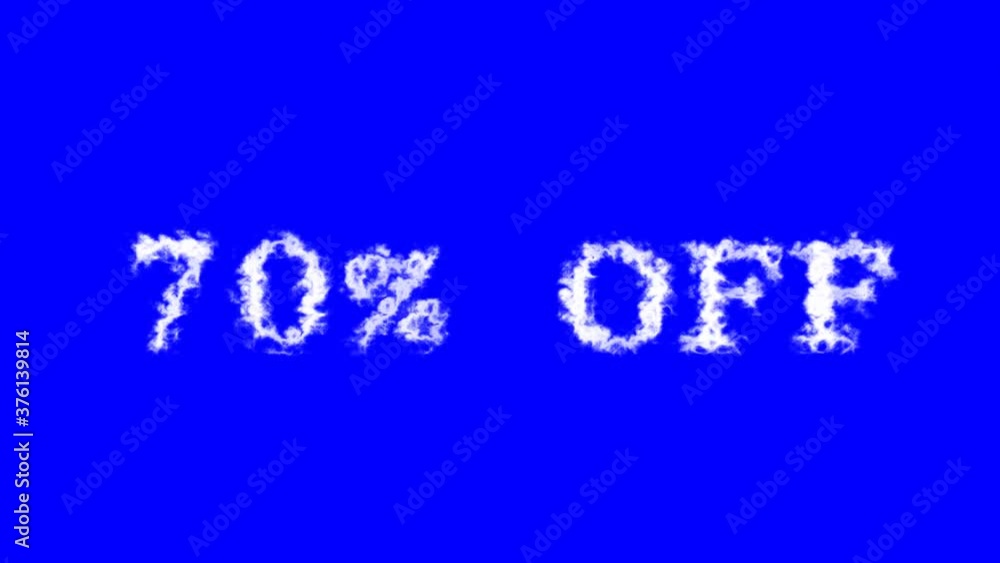 70% Off cloud text effect blue isolated background. animated text effect with high visual impact. letter and text effect. 70% Off cloud text effect blue isolated background. animated text effect with high visual impact. letter and text effect.