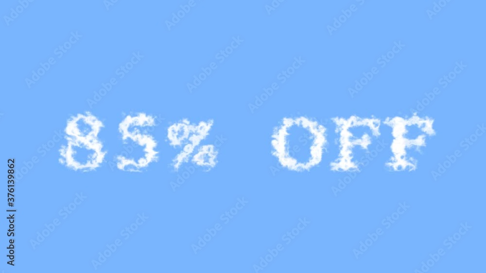 85% Off cloud text effect sky isolated background. animated text effect with high visual impact. letter and text effect. 85% Off cloud text effect sky isolated background. animated text effect with high visual impact. letter and text effect.