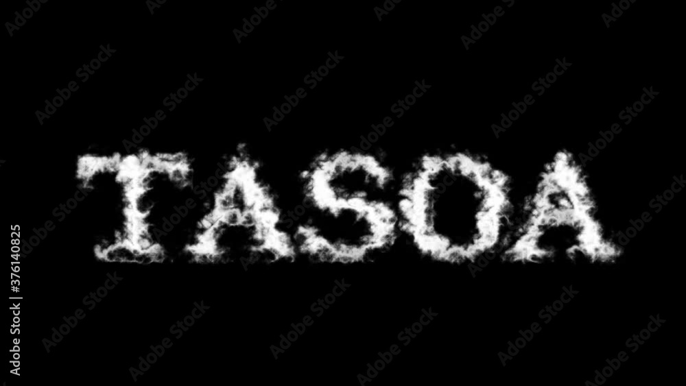 Tasoa cloud text effect black isolated background. animated text effect with high visual impact. letter and text effect. Tasoa cloud text effect black isolated background. animated text effect with high visual impact. letter and text effect.
