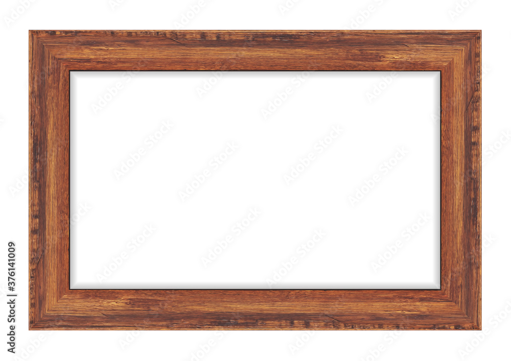 Wood frame isolated on white background. Vector illustration eps 10 - obrazy, fototapety, plakaty 