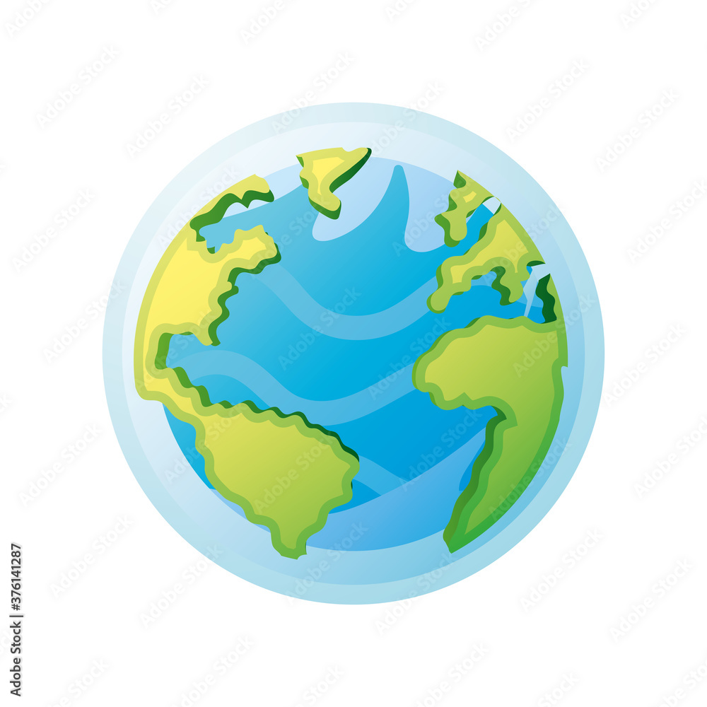 planet earth of solar system on white background planet earth of solar system on white background