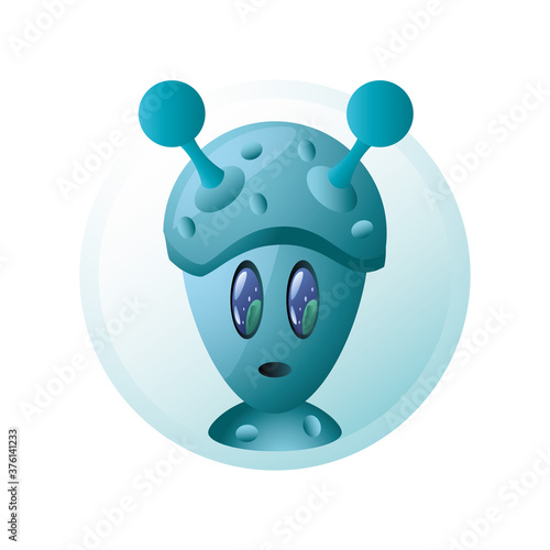 alien or martian on white background